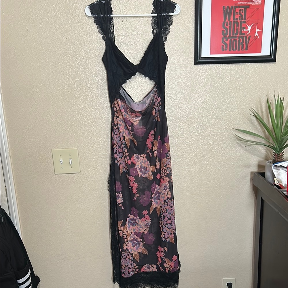 Floral Lace Overlay Dress